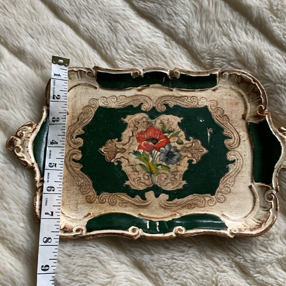 Vintage poppy floral Victorian serving tray - Picture 8 of 9